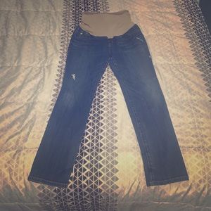 Blue indigo maternity jeans